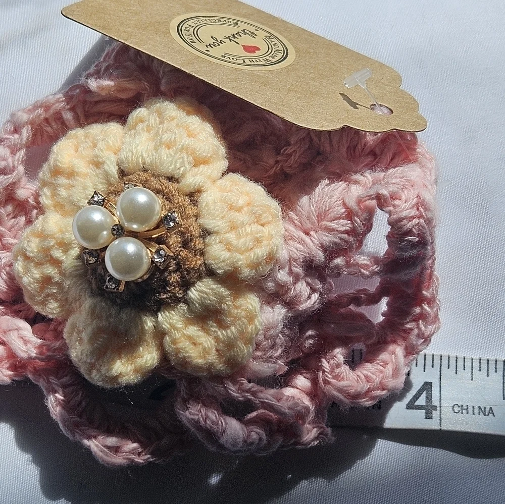 Hand Crafted Hair Pink Crochet 4